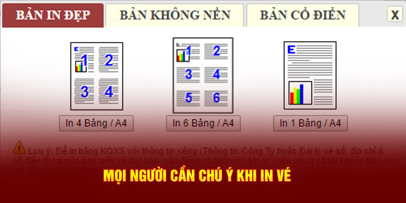 Mọi người cần chú ý khi in vé