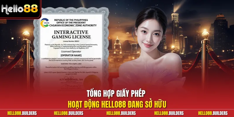 Tổng hợp giấy phép hoạt động Hello88 đang sở hữu 